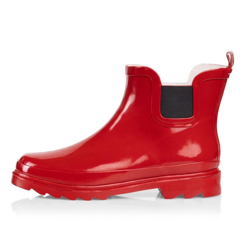 NORTY - Womens Ankle Rain Boots - Ladies Waterproof Winter Spring Garden Boot runs Â½ size large Red Size 7 - Image 1